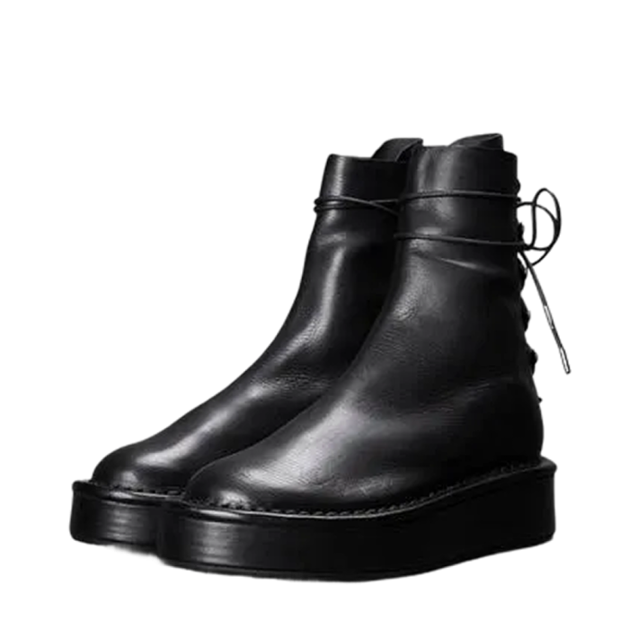 Black Platform Lace-Up Boot