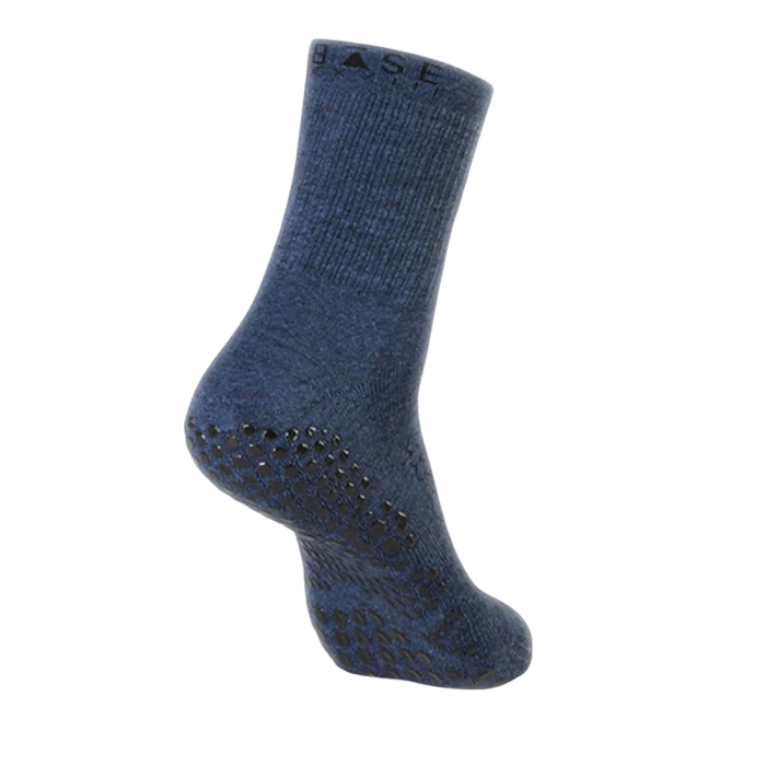 Blue Mid-Crew Grip Sock