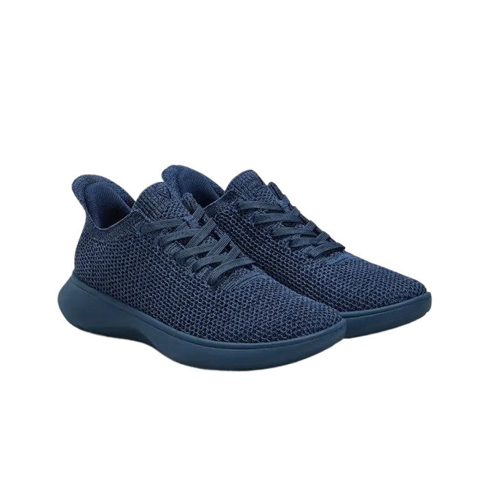 Blue Knit Low-Top Sneaker